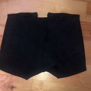 Black suede envelope skort